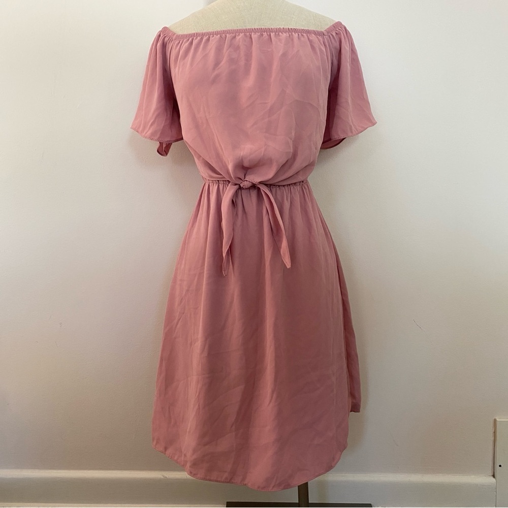 Everly Blush Off-Shoulder Mini Dress